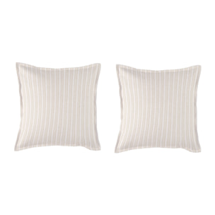 2 Fundas de almohada 100% percal de algodón orgánico KERALA 50x50 cm - arena