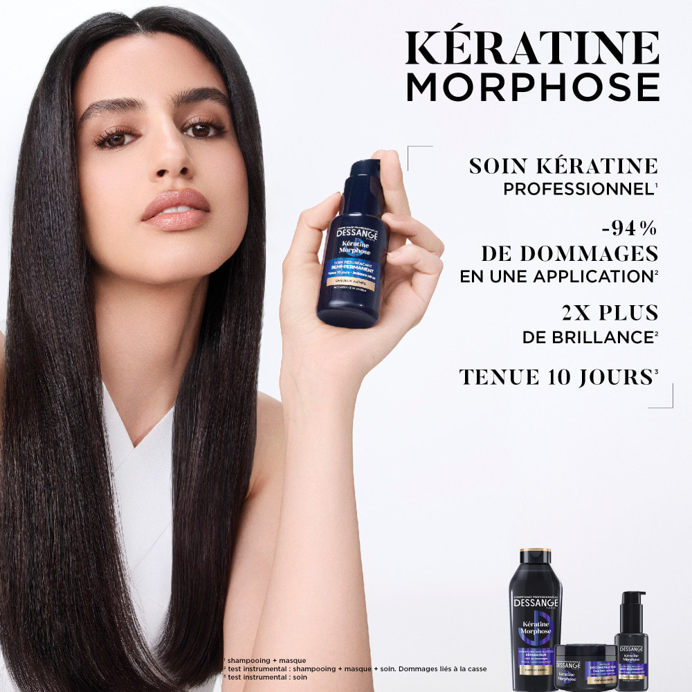 Dessange Kératine Morphose Soin Sans Rinçage Resurfaçant Semi-Permanent Cheveux Abîmés 50ml