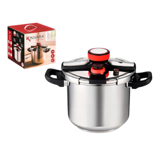 Pentola a pressione da 8L con ruota e guarnizione in silicone.