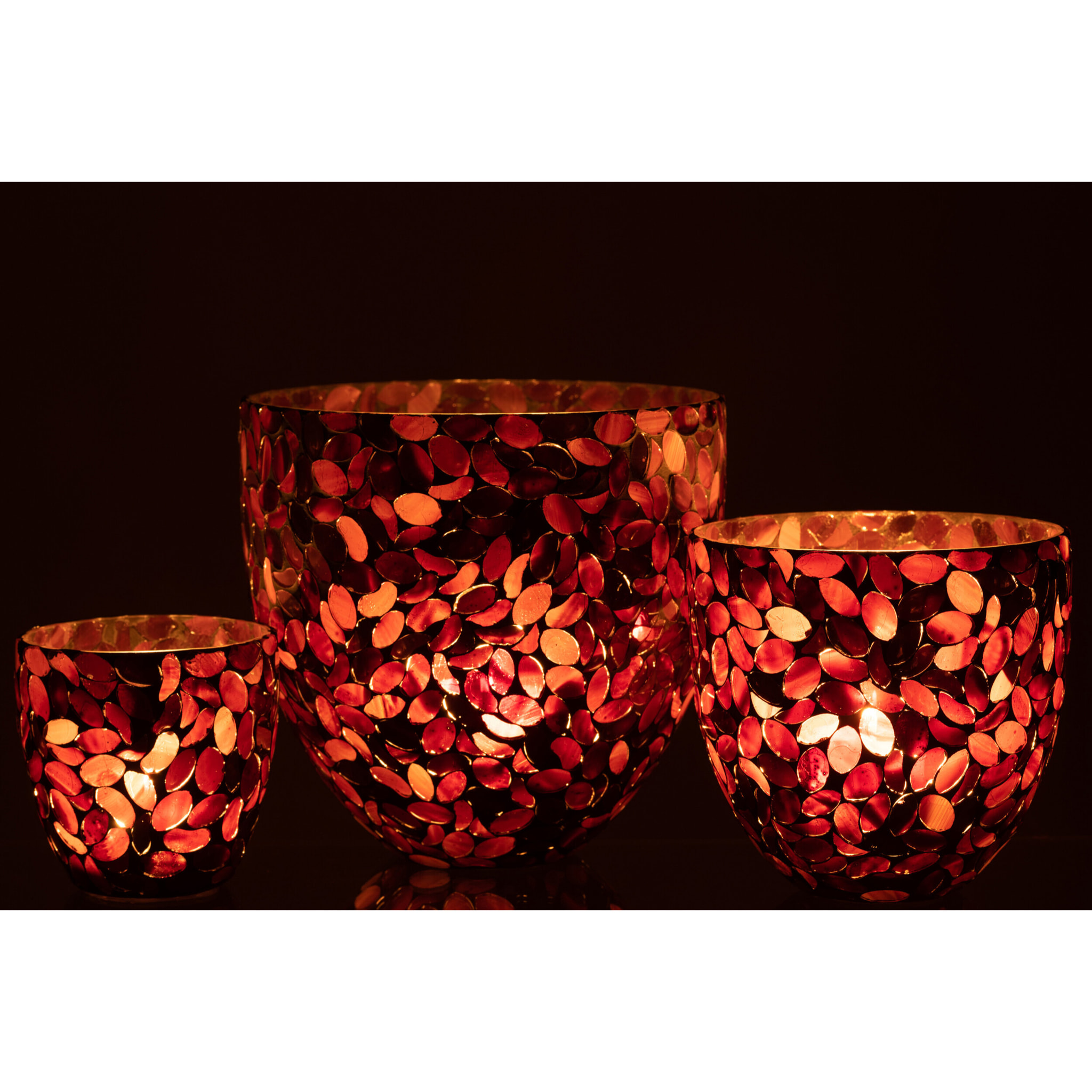 J-Line photophore Mosaic - verre - bordeaux - large