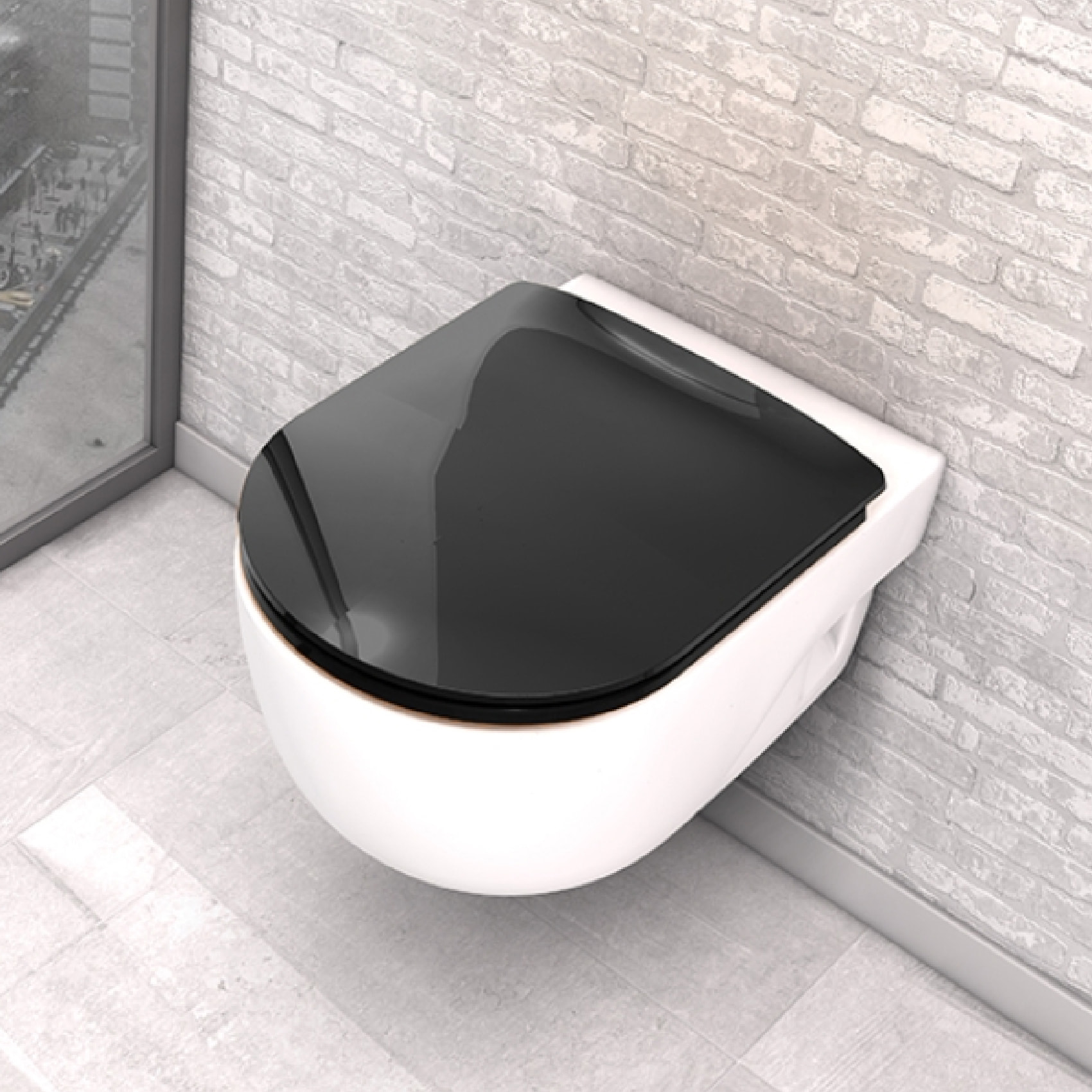 Abattant wood slim déclipsable uni - Noir