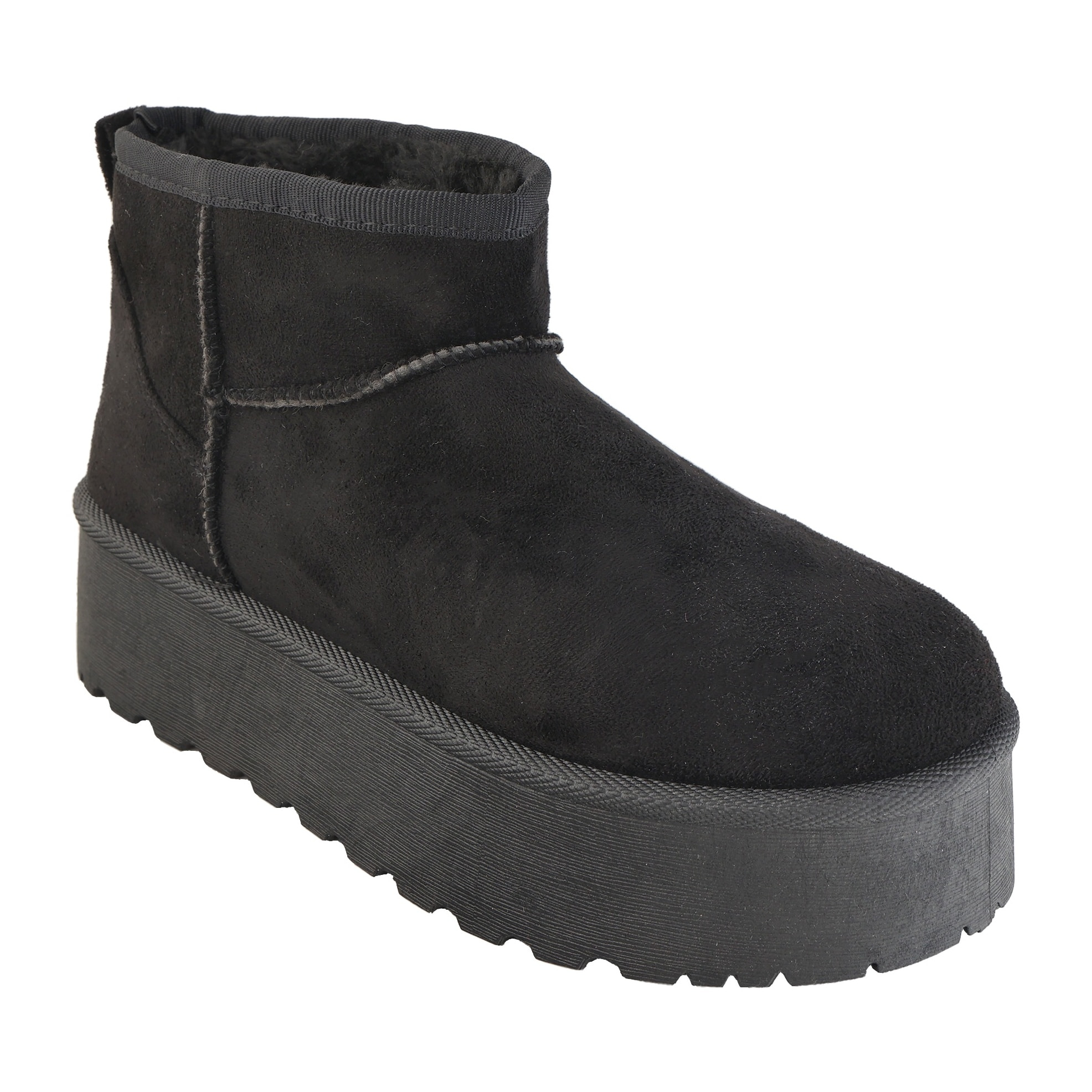 Stivaletti in simil camoscio imbottiti con platform