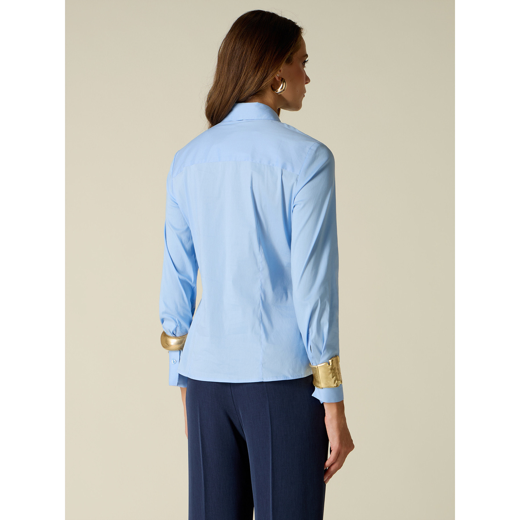 Oltre - Camicia in popeline con cravatta - Azzurro