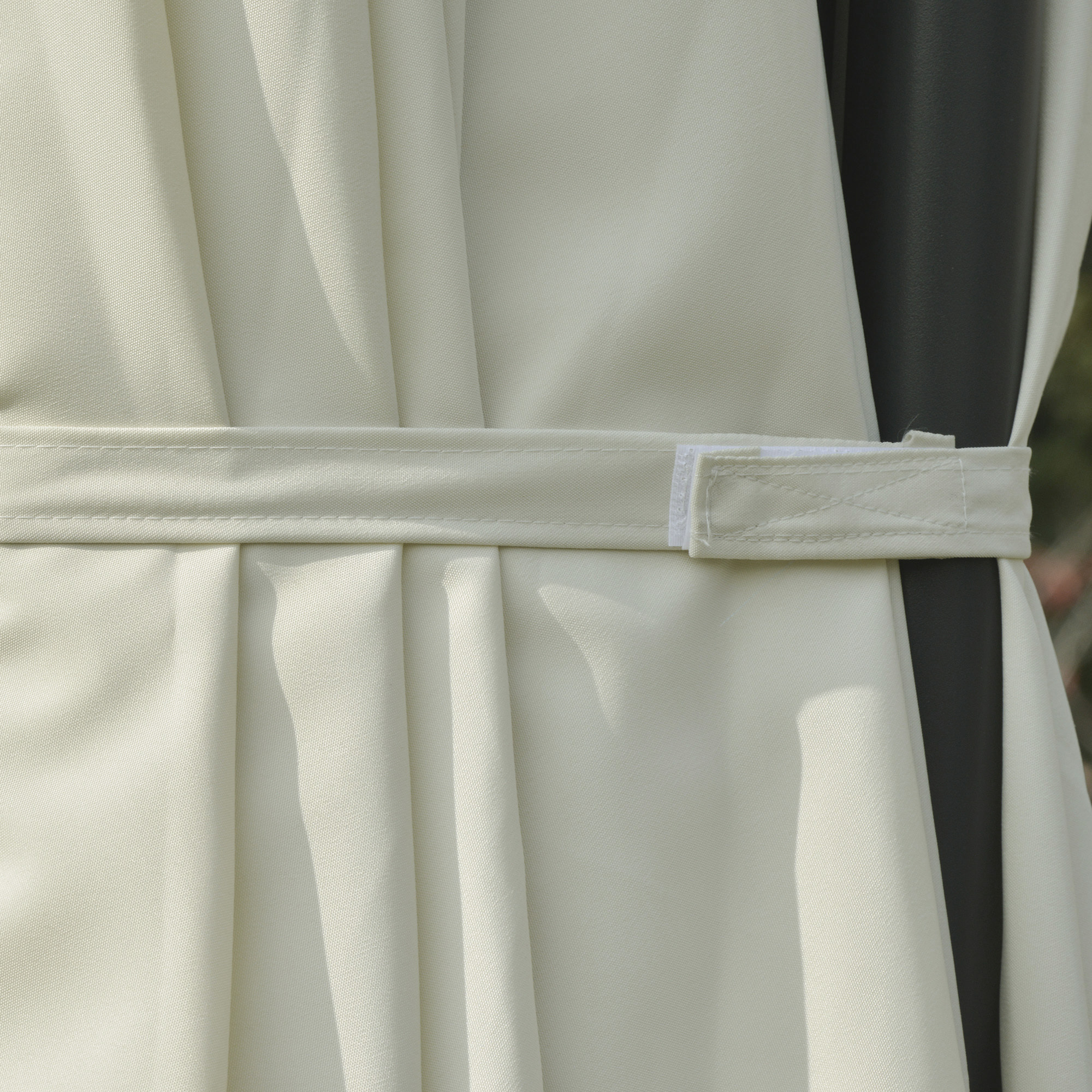 Sombrilla Doble Parasol Grande Inclinable para Jardín con Manivela Abrir y Cerrar Fácilmente 12 Varillas de Metal Ofrece Una Alta Estabilidad Beige y Negro 270x445x260 cm