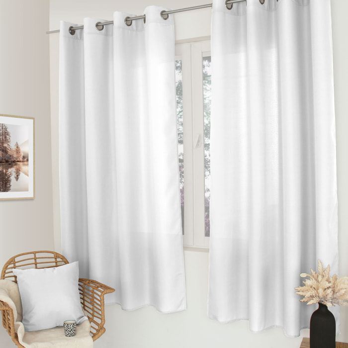Rideau uni à oeillets - Blanc
