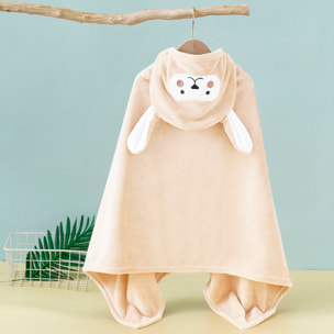 Asciugamano per bambini design coniglio. Multiuso: asciugamano da bagno, poncho da spiaggia o da nuoto, coperta.