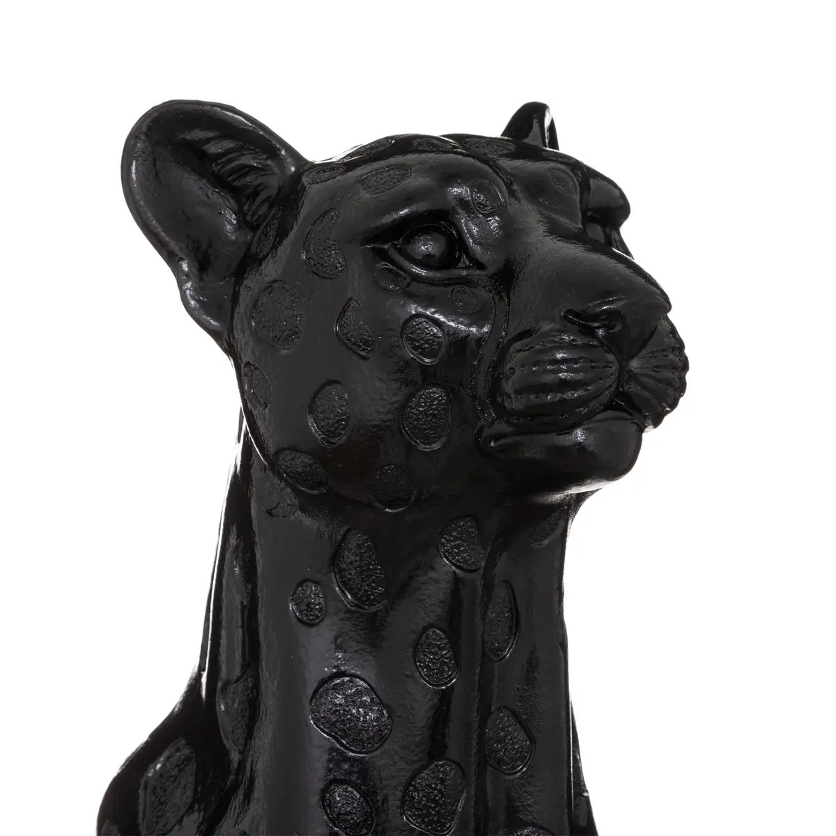 Statuette léopard "artificiel" - noir - résine H90 cm