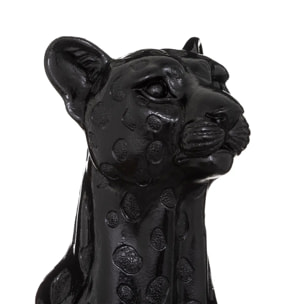 Statuette léopard "artificiel" - noir - résine H90 cm