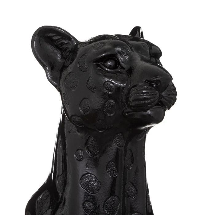 Statuette léopard "artificiel" - noir - résine H90 cm