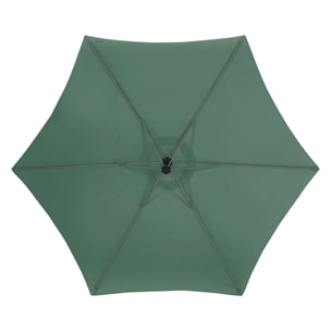 Parasol déporté rond Manoa Vert olive & Gris quartz