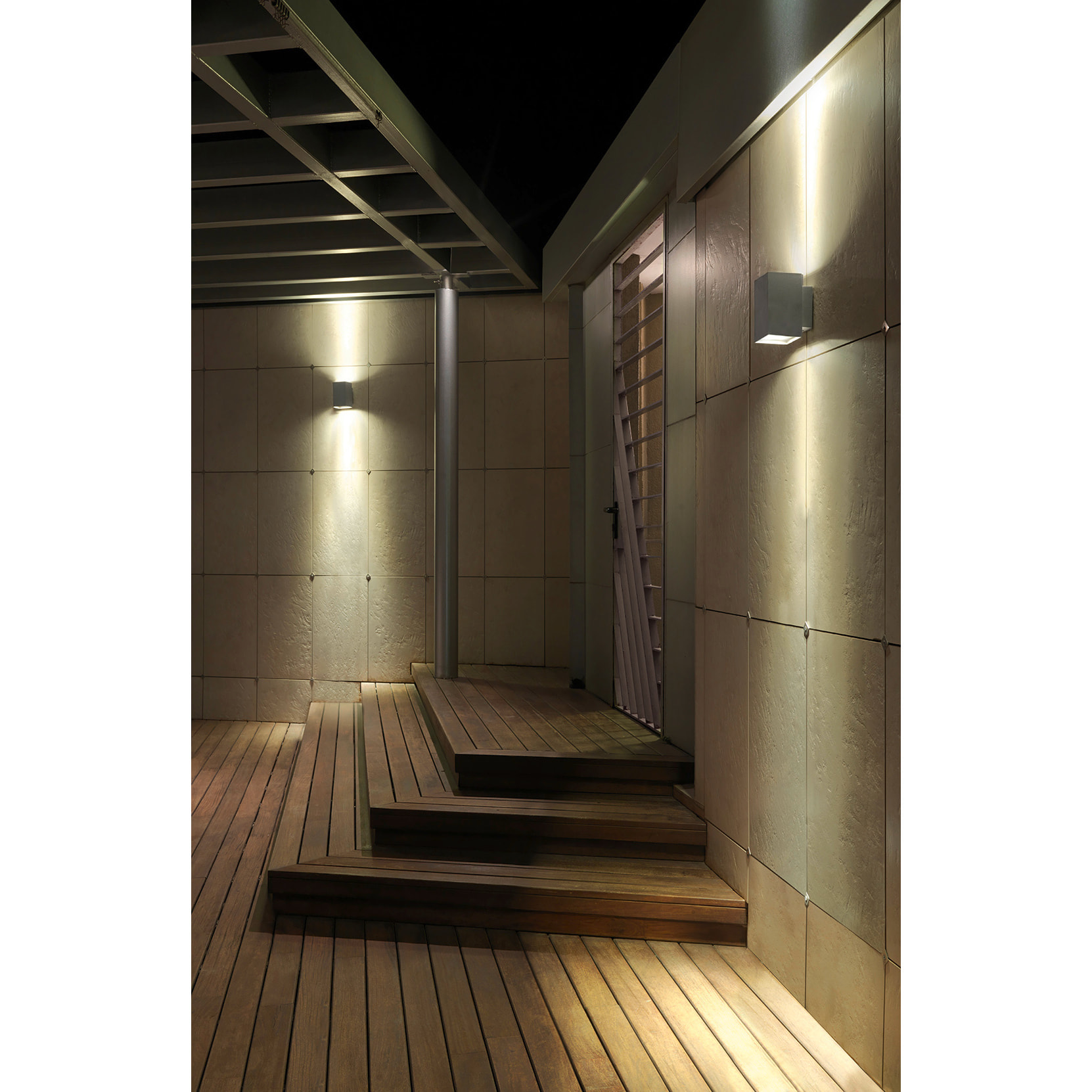 LEDS C4 Aplique IP65 Afrodita Power LED Double Emission LED 21.6 Blanco cálido - 3000K ON-OFF Gris 1324lm