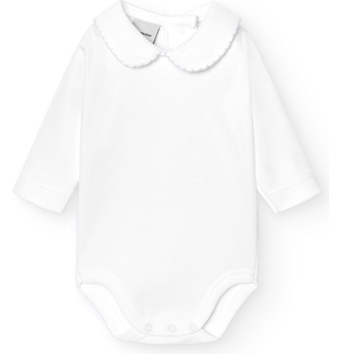Body bebé manga larga cuello polo piqué