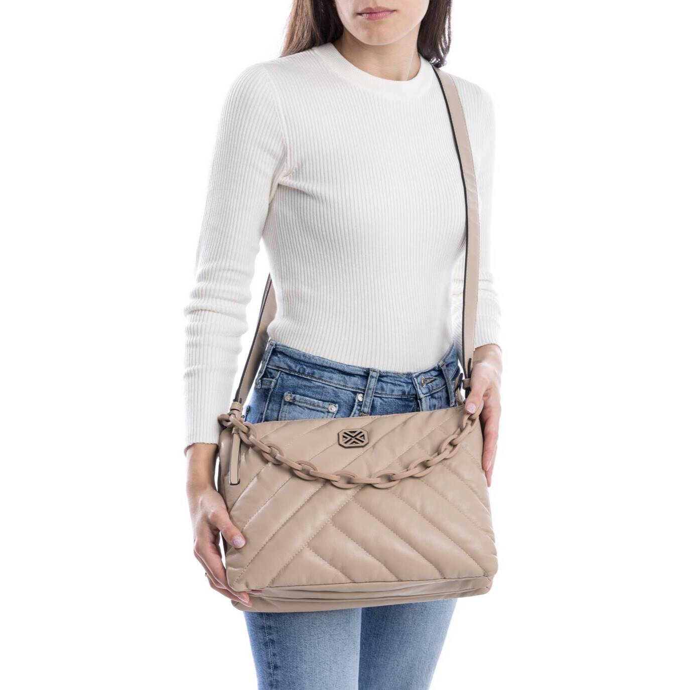 Bolso bandolera beige