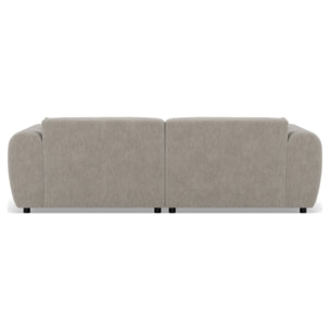 Aumance - canapé droit 4 places avec double méridienne assise profonde en velours texturé - Gris clair