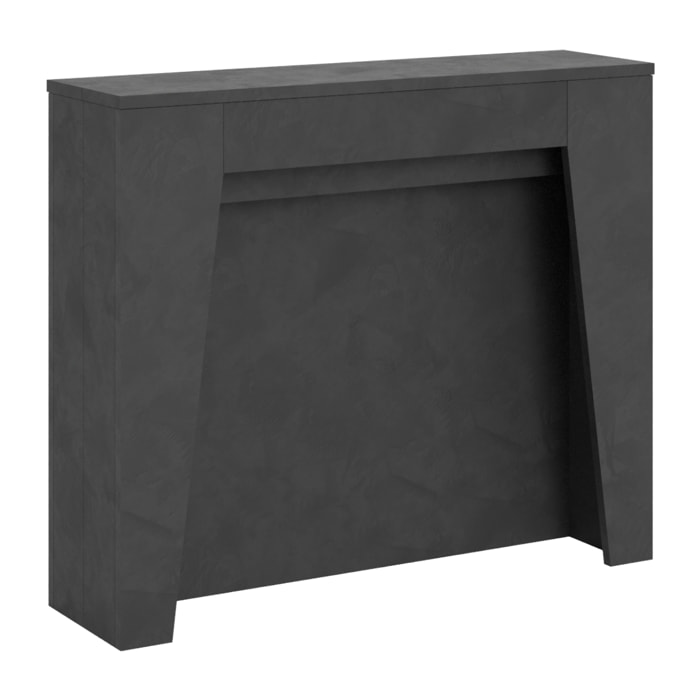 Console Extensible 90x25/211 cm Anea Anthracite Spatulé rallonges internes