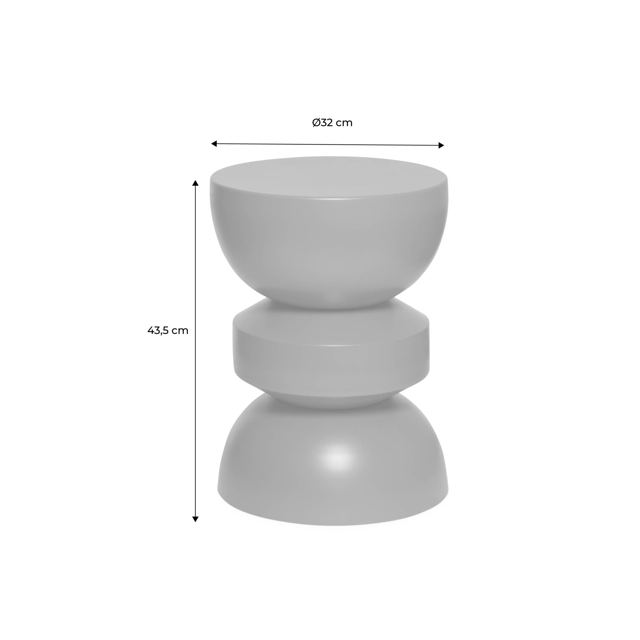Table d'appoint. bout de canapé. table de chevet en métal. crème. Assa. Ø32 x H 43.5cm