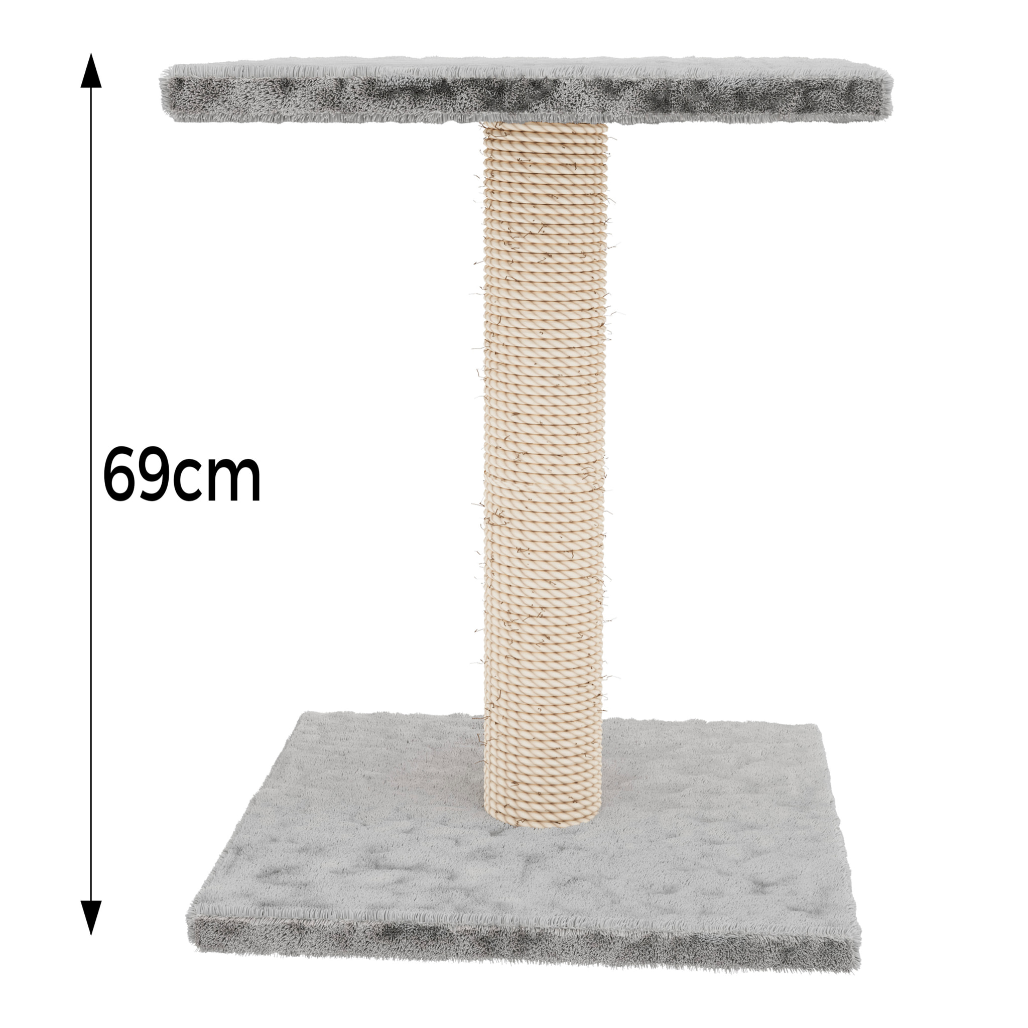 Albero per Gatto con Graffiatoio Cuccia Giocattolo Gatti Parco Giochi Tiragraffi in Sisal Naturale 69 x 40 x 40 cm