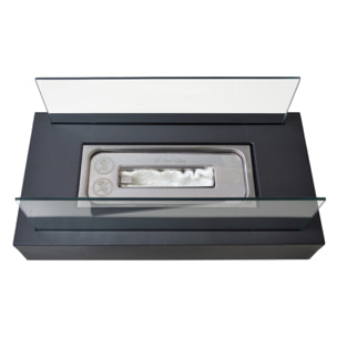 Cheminée à l'éthanol de table avec deux abat-jours en verre trempé