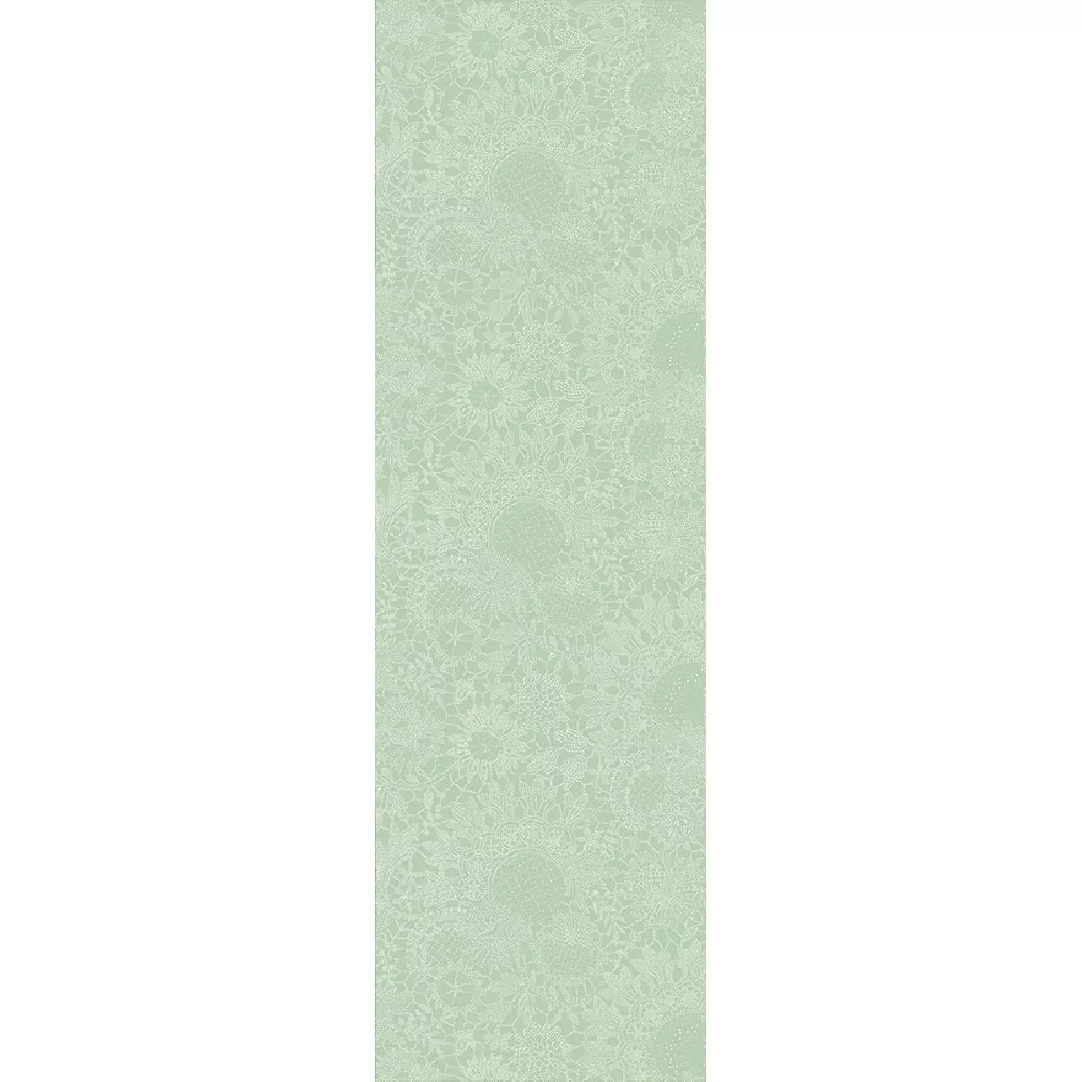 Chemin de table pur coton motif jacquard vert Mille guipures jade