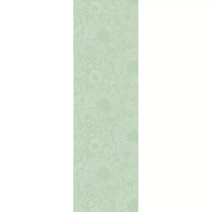 Chemin de table pur coton motif jacquard vert Mille guipures jade