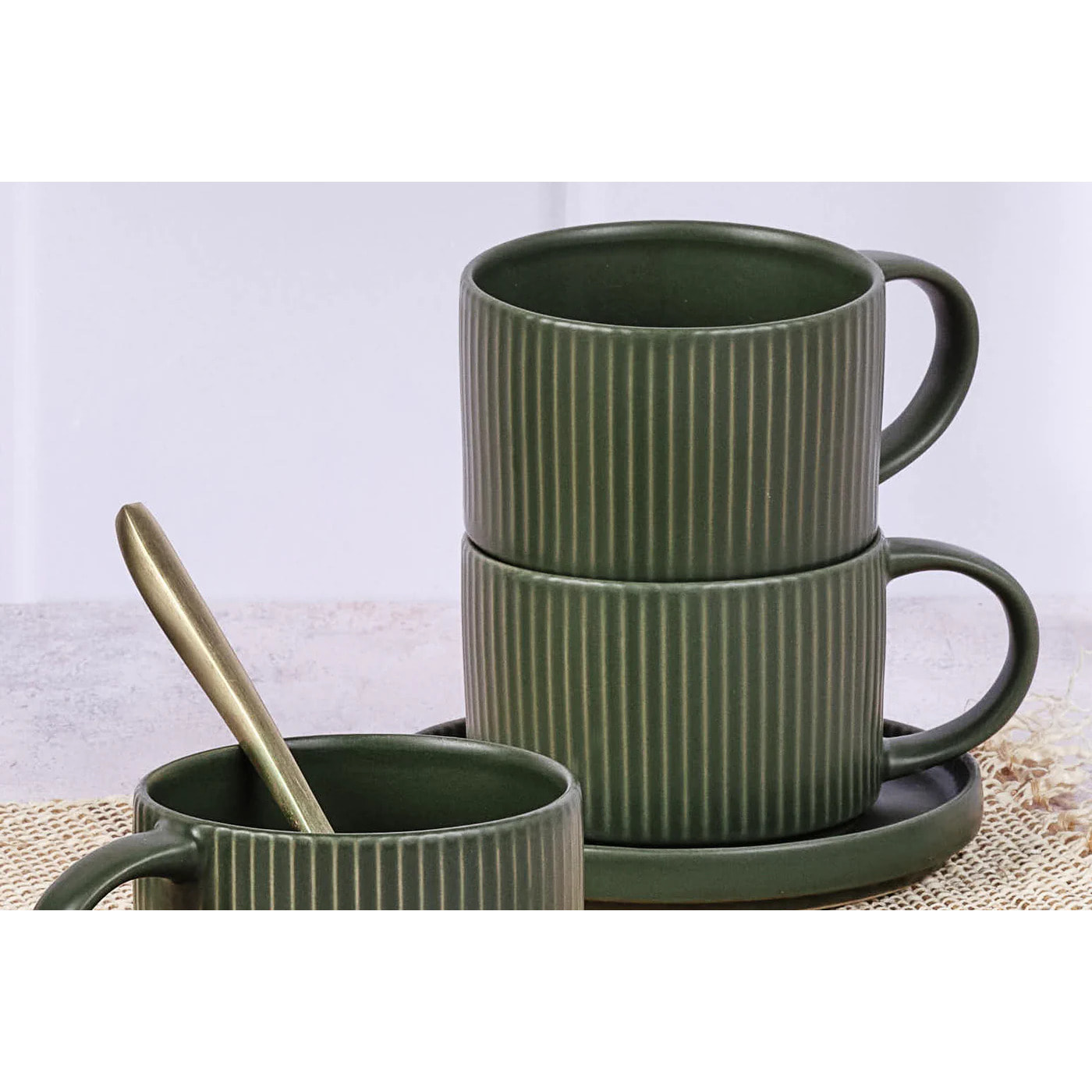 Tasse SCANDI 15cl et soucoupe Ø12cm - 8 pièces - Olive
