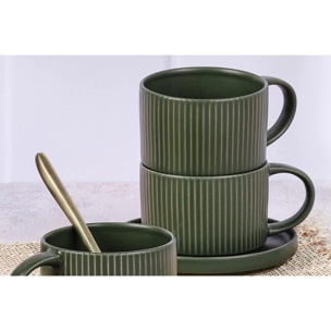 Tasse SCANDI 15cl et soucoupe Ø12cm - 8 pièces - Olive