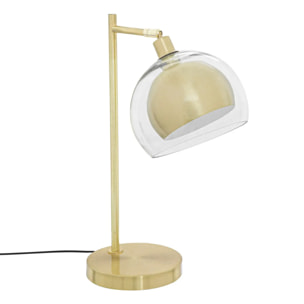 Lampe "Rivi" verre métal doré H48cm