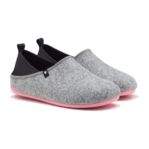 Zapatillas De Casa Lanna Dual Fit Woman Gris & Rosa