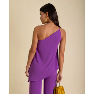 Blusa de mujer asimétrica sin mangas