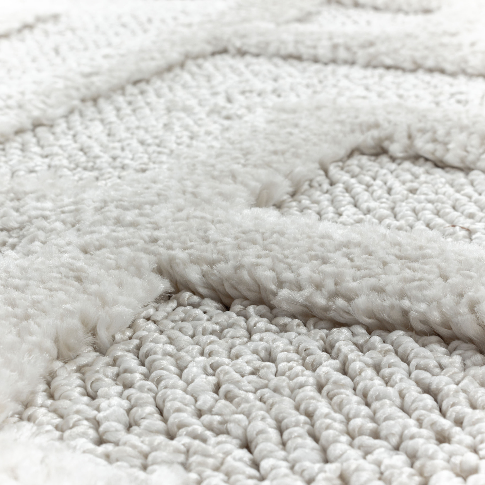 PISA - Tapis de salon rond à motif crème - PIS4708CRE