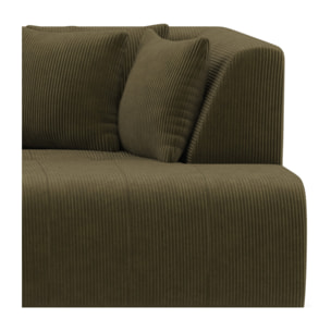 Onyx - canapé droit 4 places avec double méridienne - assise profonde - en velours côtelé - Vert
