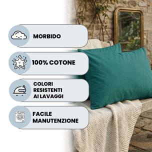 COPPIA FEDERE MAX COLOR, 100% Cotone, Made in Italy - VERDE BOTTIGLIA
