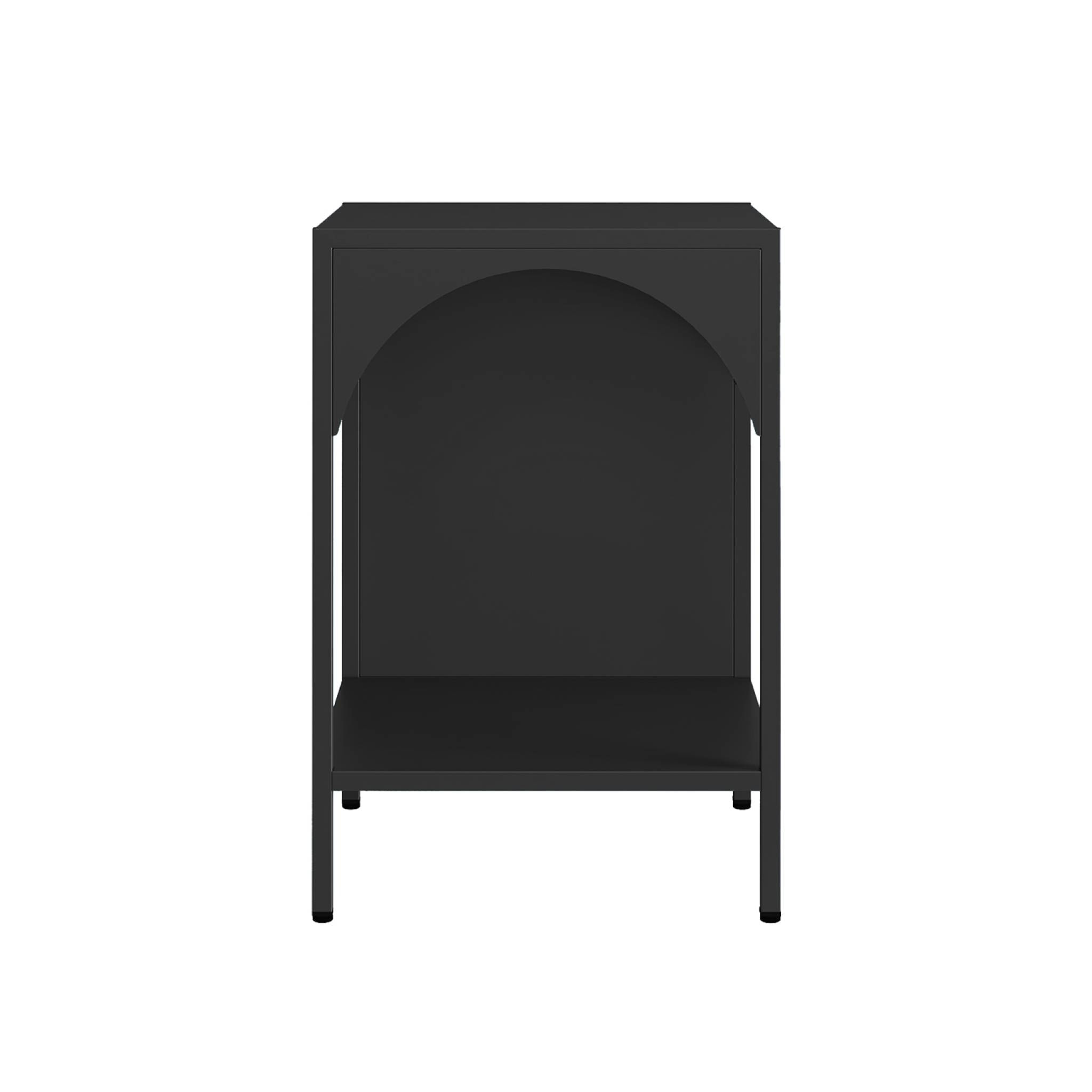 Table de chevet. table d'appoint en acier noir