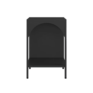 Table de chevet. table d'appoint en acier noir
