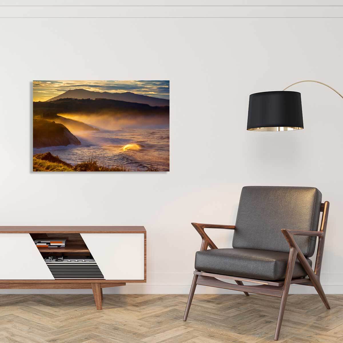 Tableau paysage ocean vue sur la rhune  Toile imprimée