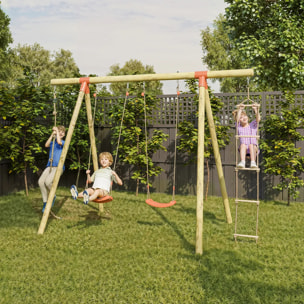 Portique bois 2,30 m Topwood TILA - 4 enfants