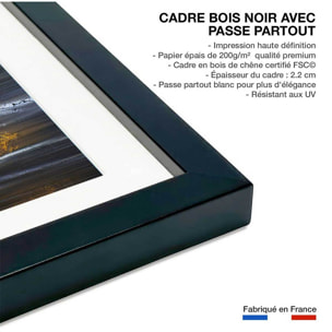 Affiche paysage Rideau d'automne Affiche sous cadre noir