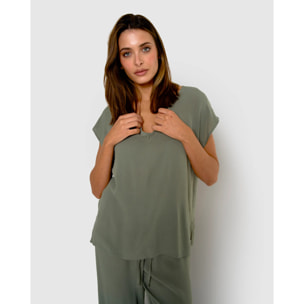 Camisa de mujer de viscosa bambula verde