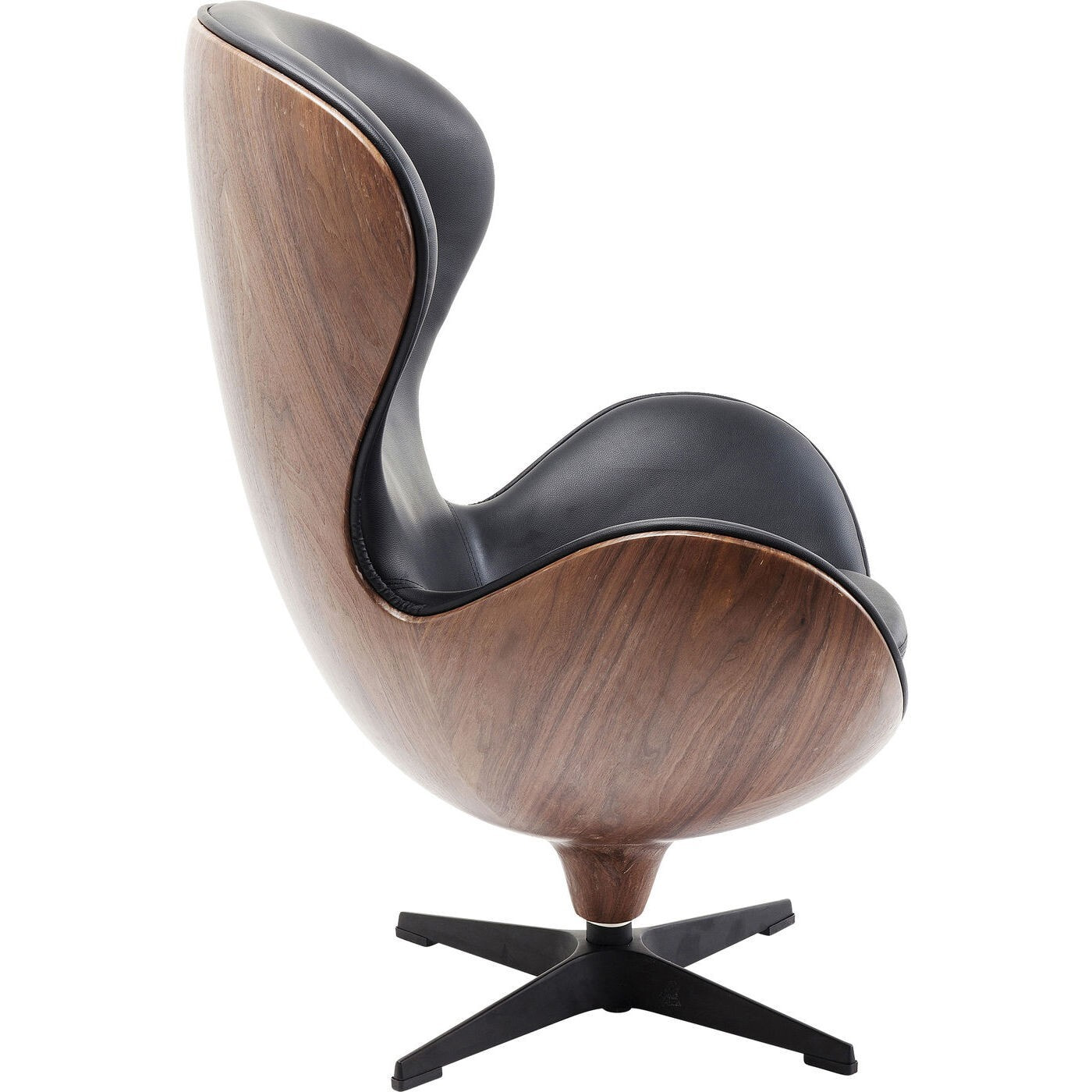 Fauteuil pivotant Lounge noyer Kare Design