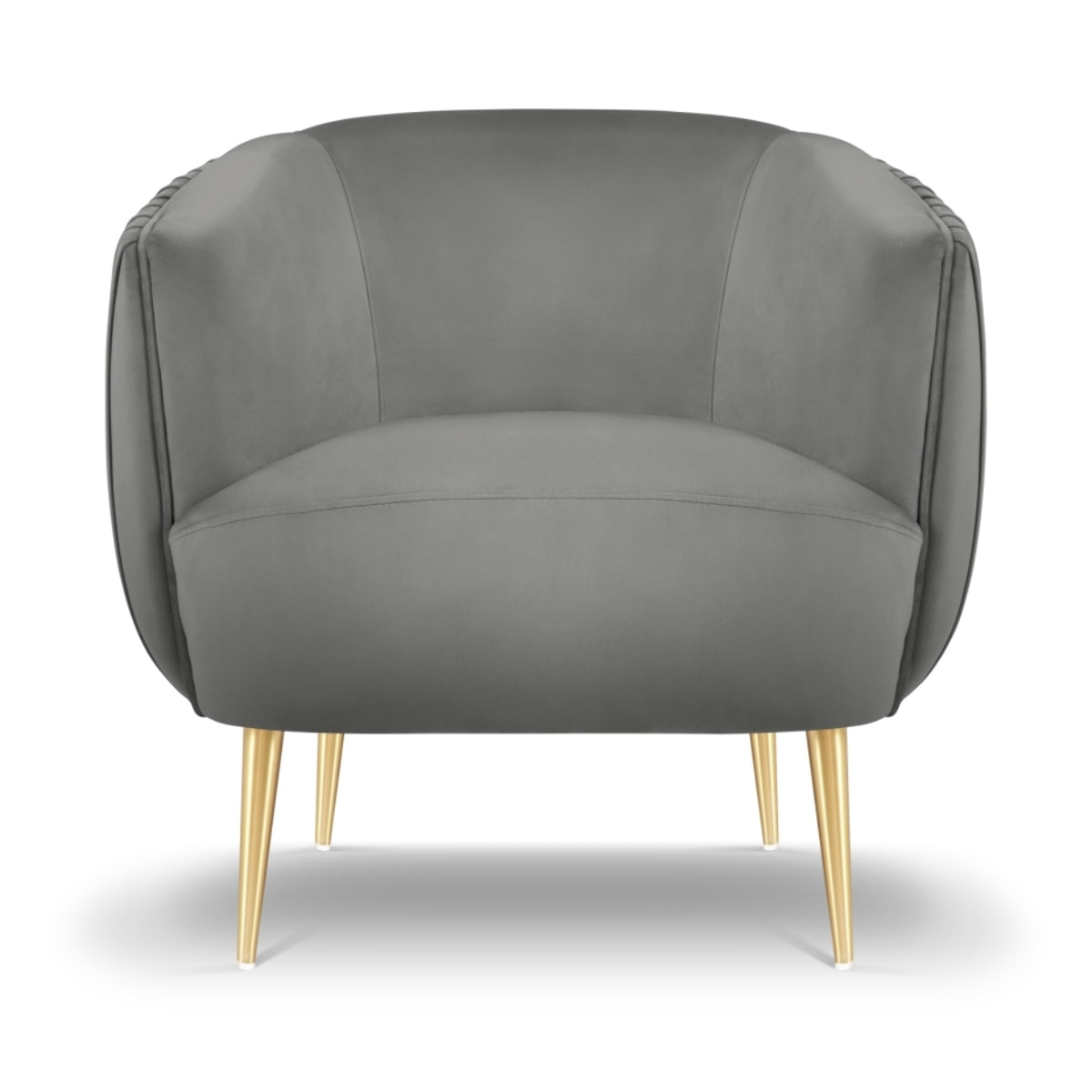 Fauteuil "Cyrille" en velours gris foncé