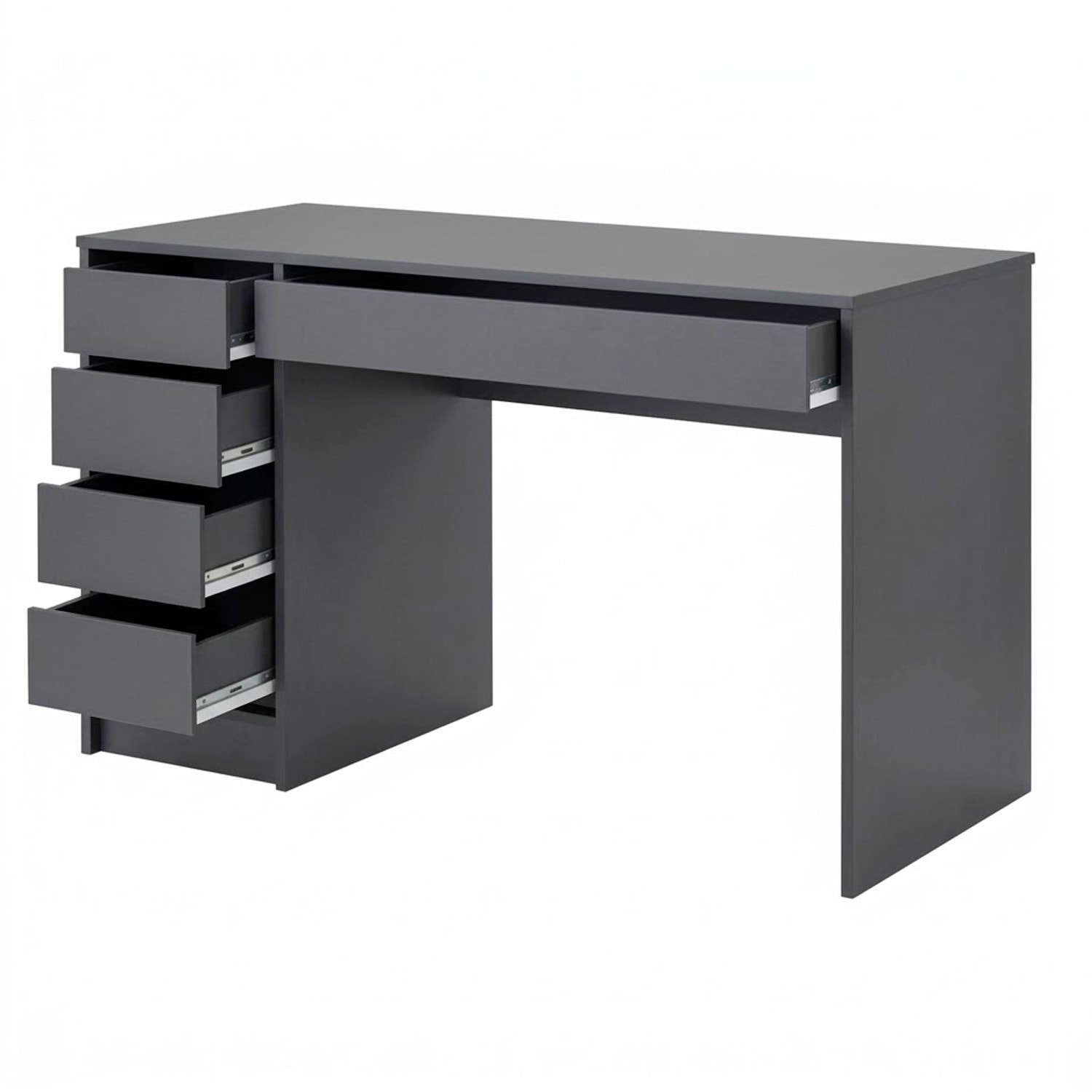 Scrivania moderna con 4 cassetti 1 cassettone centrale Scrittoio da Studio o Ufficio Mobile Desk 120 x 75 x 55 cm antracite