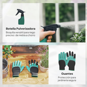 Juego de Herramientas para Jardín de 9 Piezas Robusta Juego de Herramientas Jardinería de Aluminio con Tijeras de Podar con Bloqueo Seguro y Bolsa de Jardín Ligera para Mujeres y Hombres