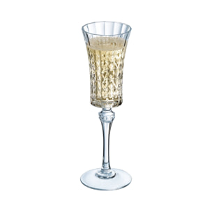 6 flûtes à champagne 15cl Lady Diamond - Cristal d'Arques - Verre ultra transparent au design vintage
