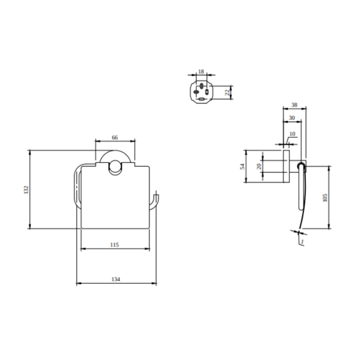 Dérouleur de papier toilette avec couvercle Elements - Tender