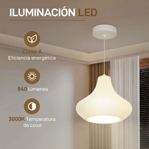 Lámpara Colgante Moderna Lámpara de Techo E27 con Pantalla de Impresión 3D Iluminación para Comedor Cocina Salón Bar Restaurante Blanco