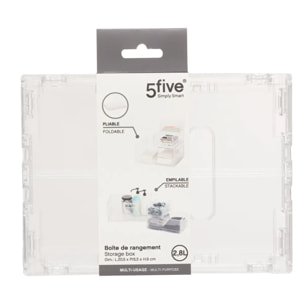 Boîte de rangement "Fold n Box" en plastique gris 2,8L