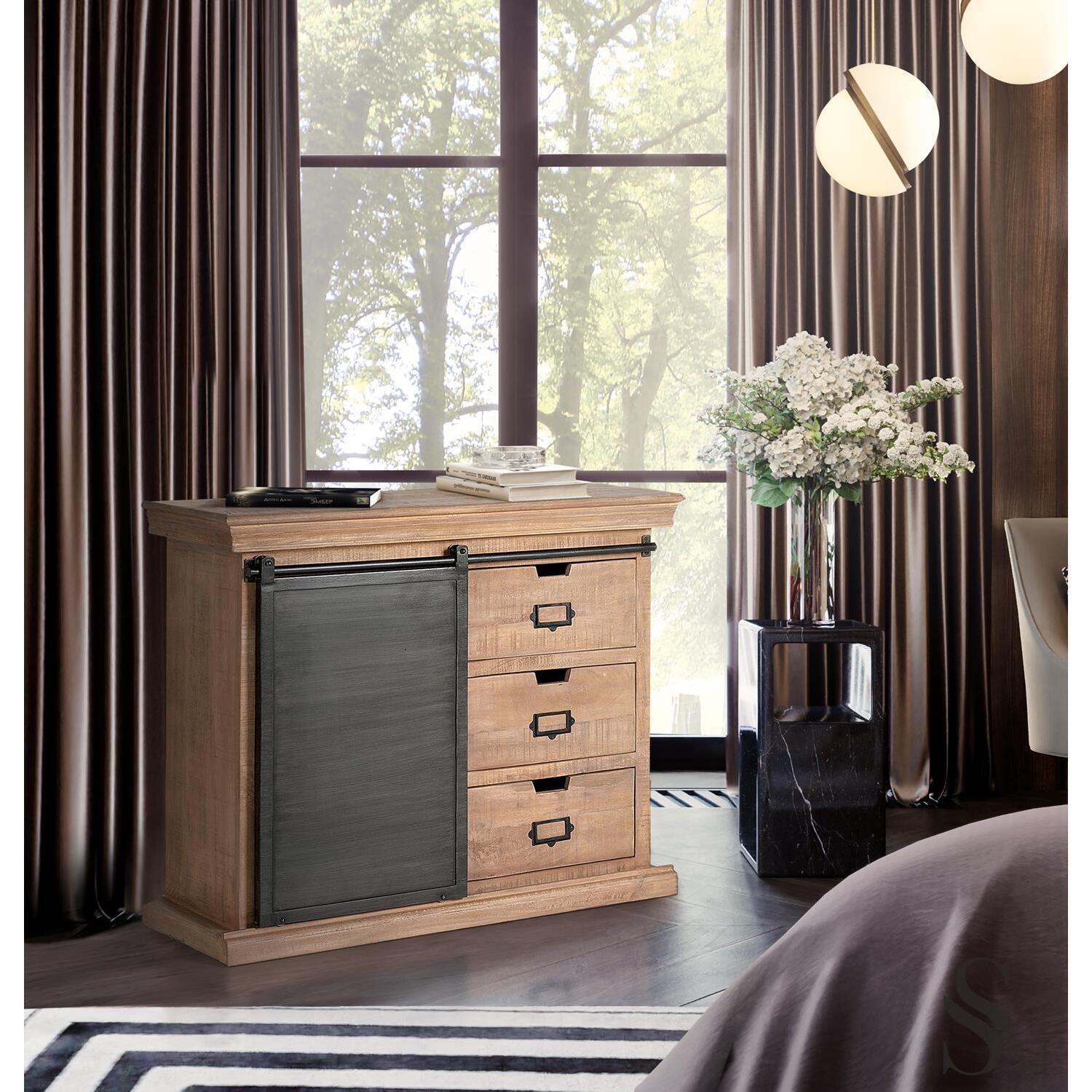 Mueble auxiliar - madera y metal - 85x100x40cm
