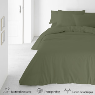 Icehome - Funda Nórdica Lisa - 100% Microfibra - Incluye 1/2 Fundas de Almohada - verde