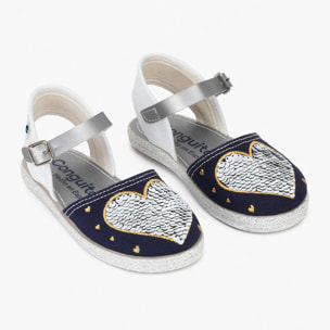 Conguitos - Sandali estivi in juta con zeppa per bambina comodi