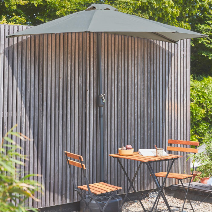 Demi-parasol pour balcon 2,5m avec mât central CALVI